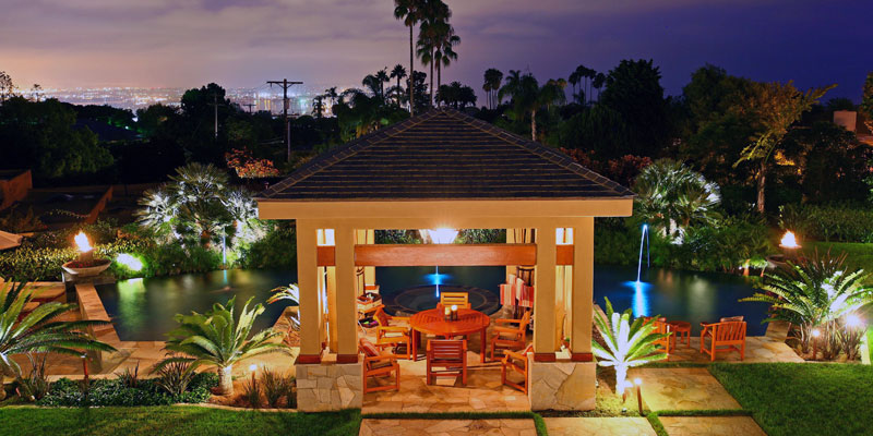 photo of outdoor patio lighting